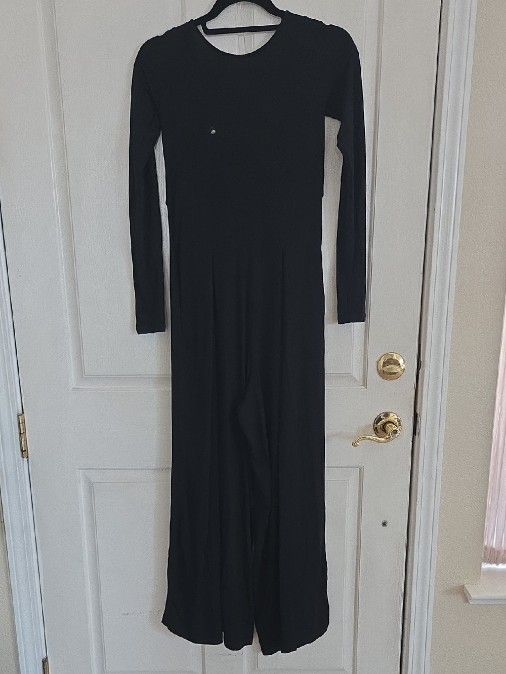 LOGILATES Black Long Sleeve WIDE LEG jumpsuit Women's S